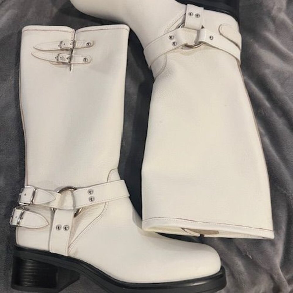 Steve Madden White Leather Boots BRAND NEW